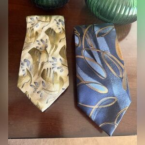 J. Garcia Gold and Blue Artistic Ties
